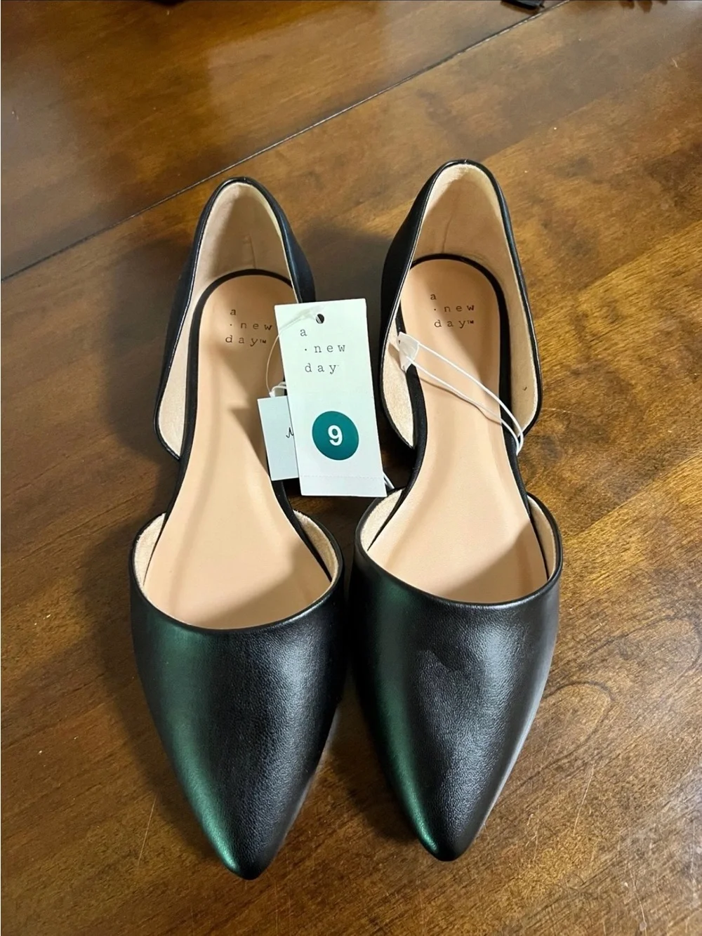 a new day Black Pointed Toe D'Orsay Flats